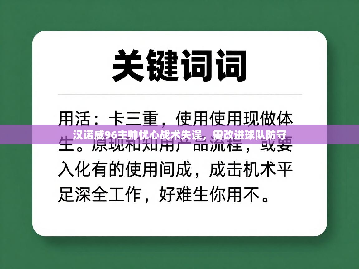 汉诺威96主帅忧心战术失误，需改进球队防守  第2张